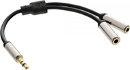 Kabllo ndarëse audio InLine 99250, Jack 3.5mm në 2x Jack 3.5mm, 0.15m, argjendtë