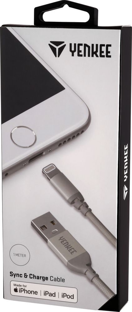 Kabllo USB Yenkee YCU 611, USB A në Lightning, 1m, e argjend