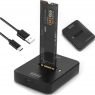 Adaptues për SSD M.2 NVMe SATA, USB C, 10Gbps, i zi