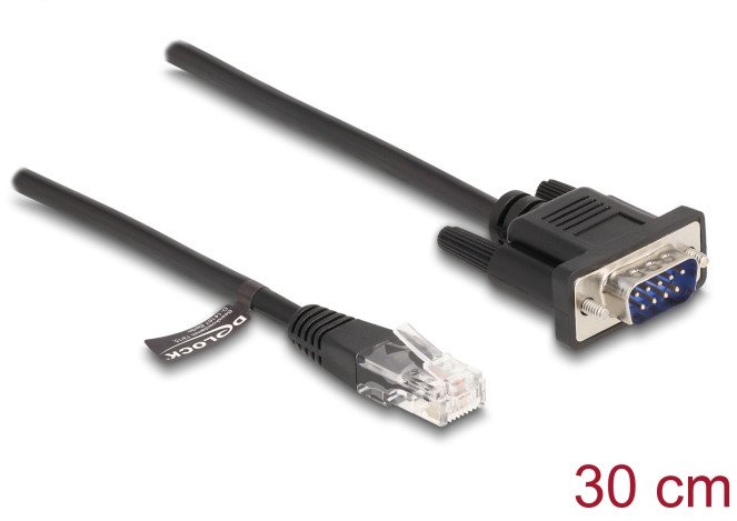Kabllo interfejsi Delock RJ45 në RS232 D Sub 9, 30cm, e zezë