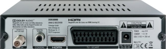 Set top box satelitor Schwaiger DSR500HD, Full HD, HDMI, i zi
