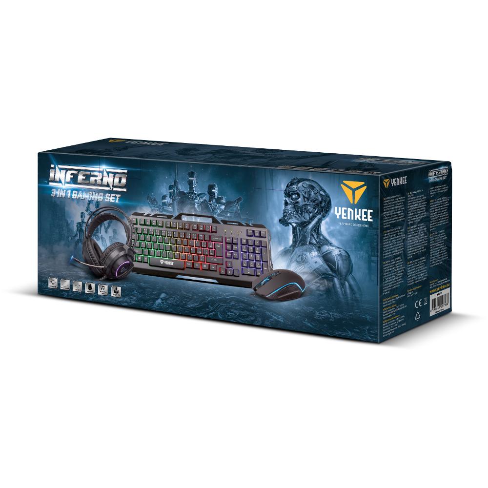Yenkee YGS 01 Inferno, Gaming set 3ne1 Tastierë maus dhe kufje