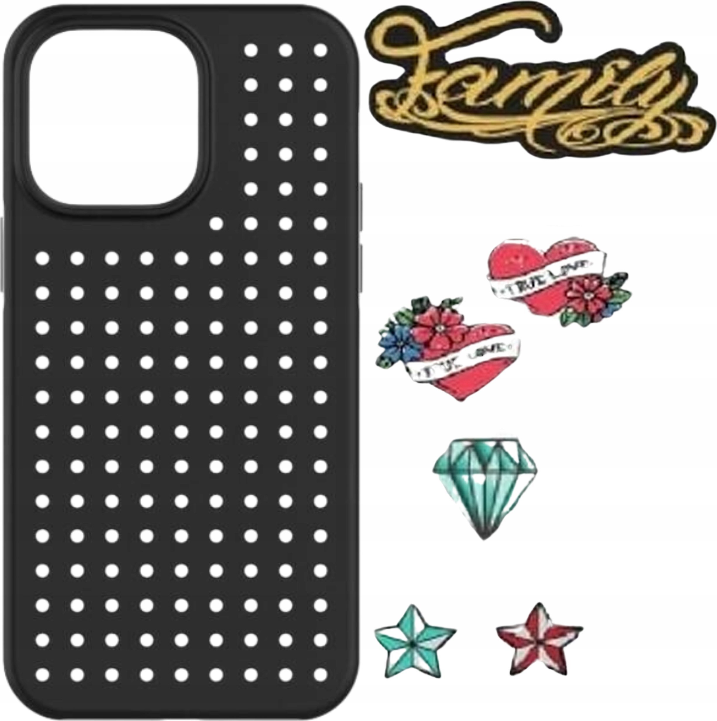 Mbrojtëse telefoni Pinifit Pinit Dynamic Tattoo Pin, për iPhone 14 Pro 6.1", pattern, e zezë