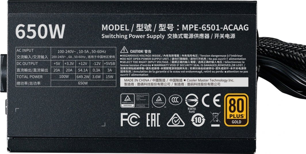 Burim energjie Cooler Master MWE Gold V2 MPE-6501-ACAAG-EU ATX, 650W