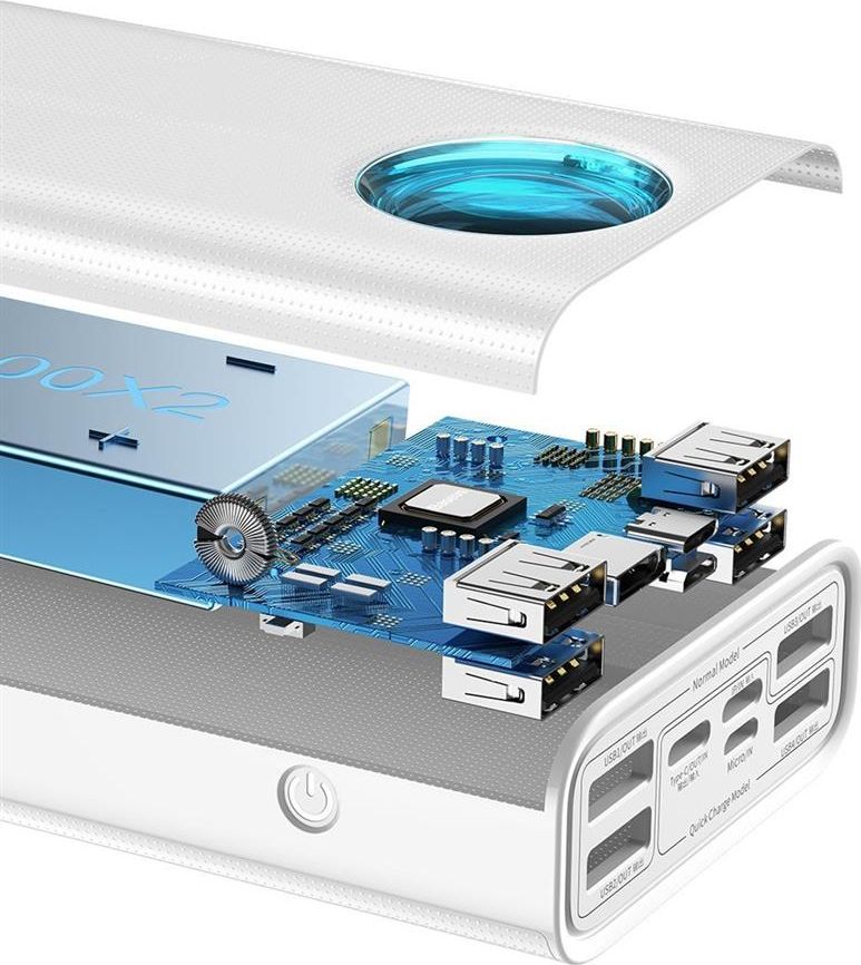 Powerbank Baseus Amblight, 30000mAh, 65W, i bardhë