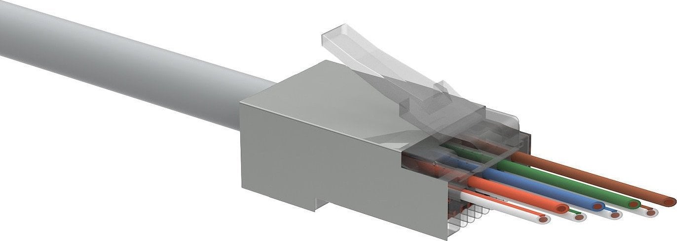 Konektor rrjeti Solarix SXRJ45-5E-STP-EASY, RJ45, CAT5E STP, transparent