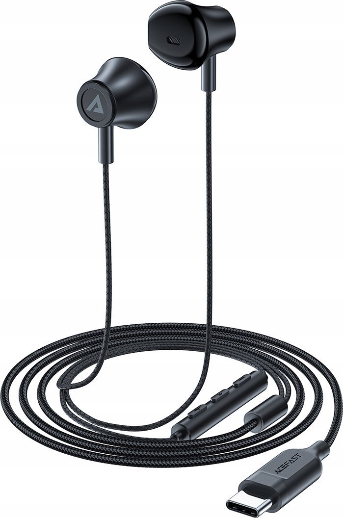 Kufje me kabllo ACEFAST L2, USB C, me mikrofon, in ear, të bardha