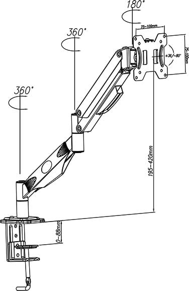 Stativ televizori dhe monitori BLOW Drk Pro 1 76-872, metalik