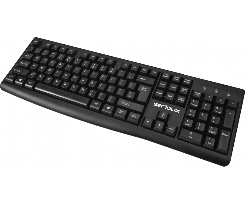 Set tastierë dhe maus Serioux SRXK-SKBM996WD, me kabllo USB, DPI 800-1600, i zi