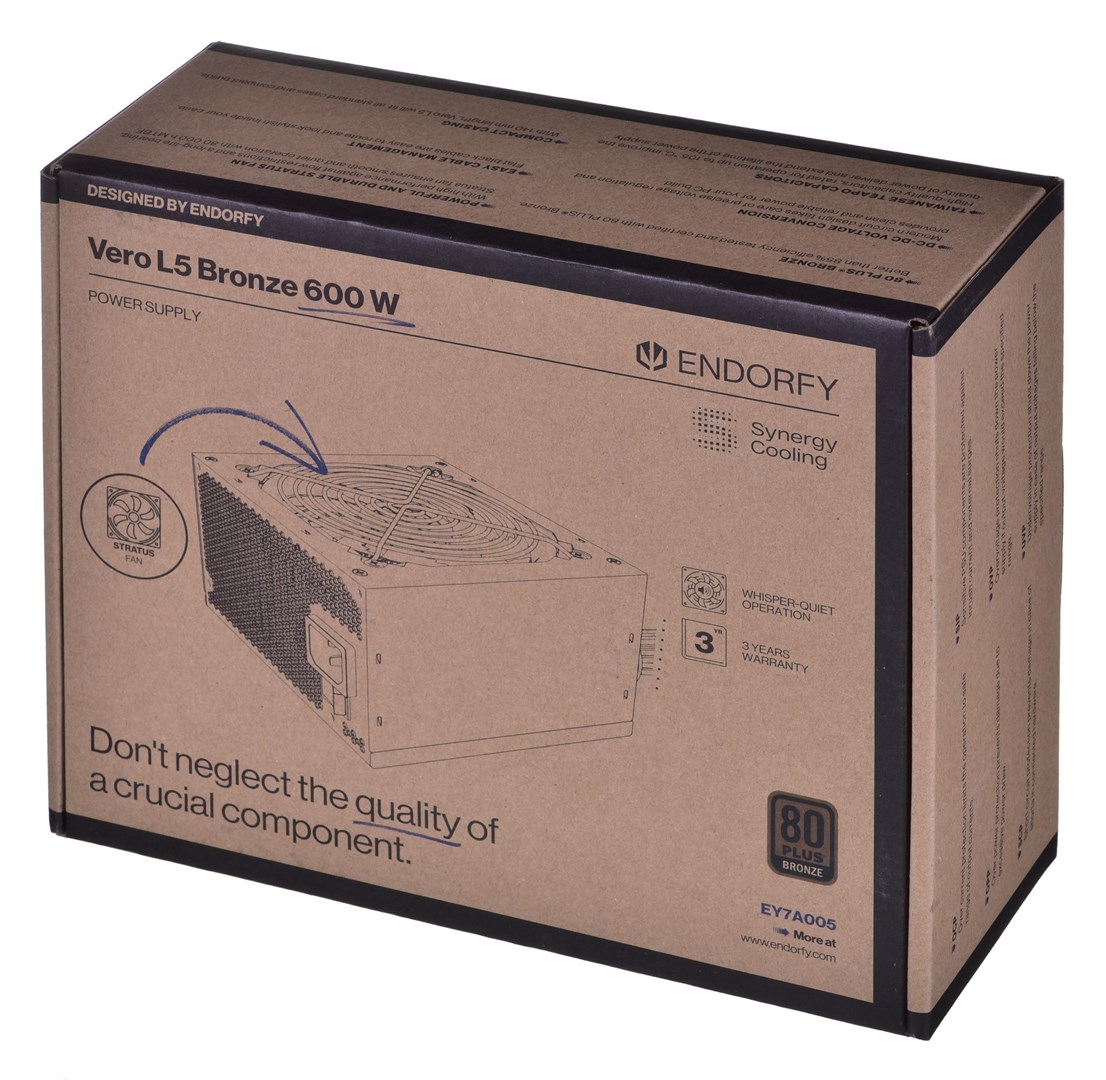 Burim energjie modular ENDORFY Vero L5 Bronze 600W, 24-pin ATX, 600 W