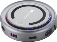Docking station Canyon DS-7, 7 në 1, USB C, karikim wireless 10W, gri
