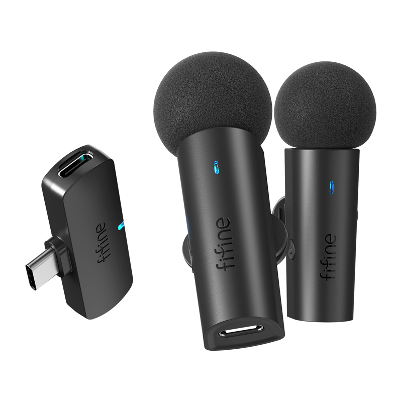 Mikrofon wireless FIFINE M8, dyfishtë, marrës USB C, i zi
