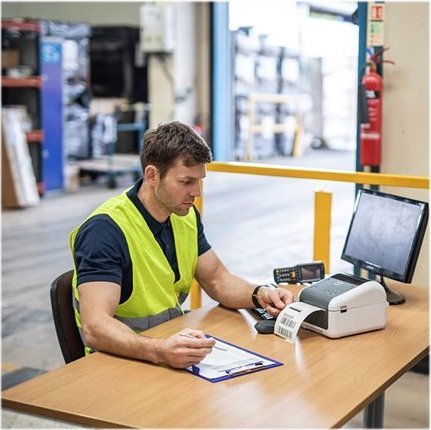 Printer etiketash Brother TD-4410D, termik direkt, 203 dpi, i bardhë