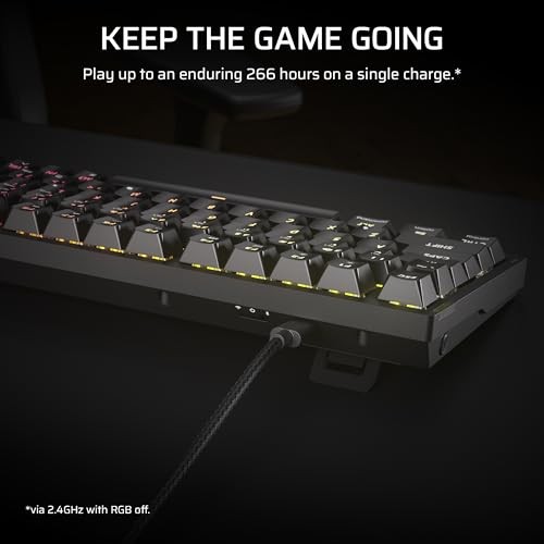 Tastierë gaming Corsair K65 Plus Wireless, mekanike 75%, RGB, e zezë