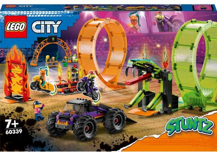 Set lodër LEGO® City 60339 Stunt Double Loop, 598 pjesë