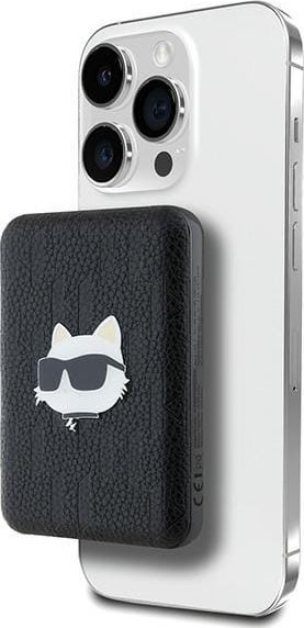 Power bank induktiv Karl Lagerfeld Choupette Head Pin MagSafe, 5000mAh, 15W, i zi
