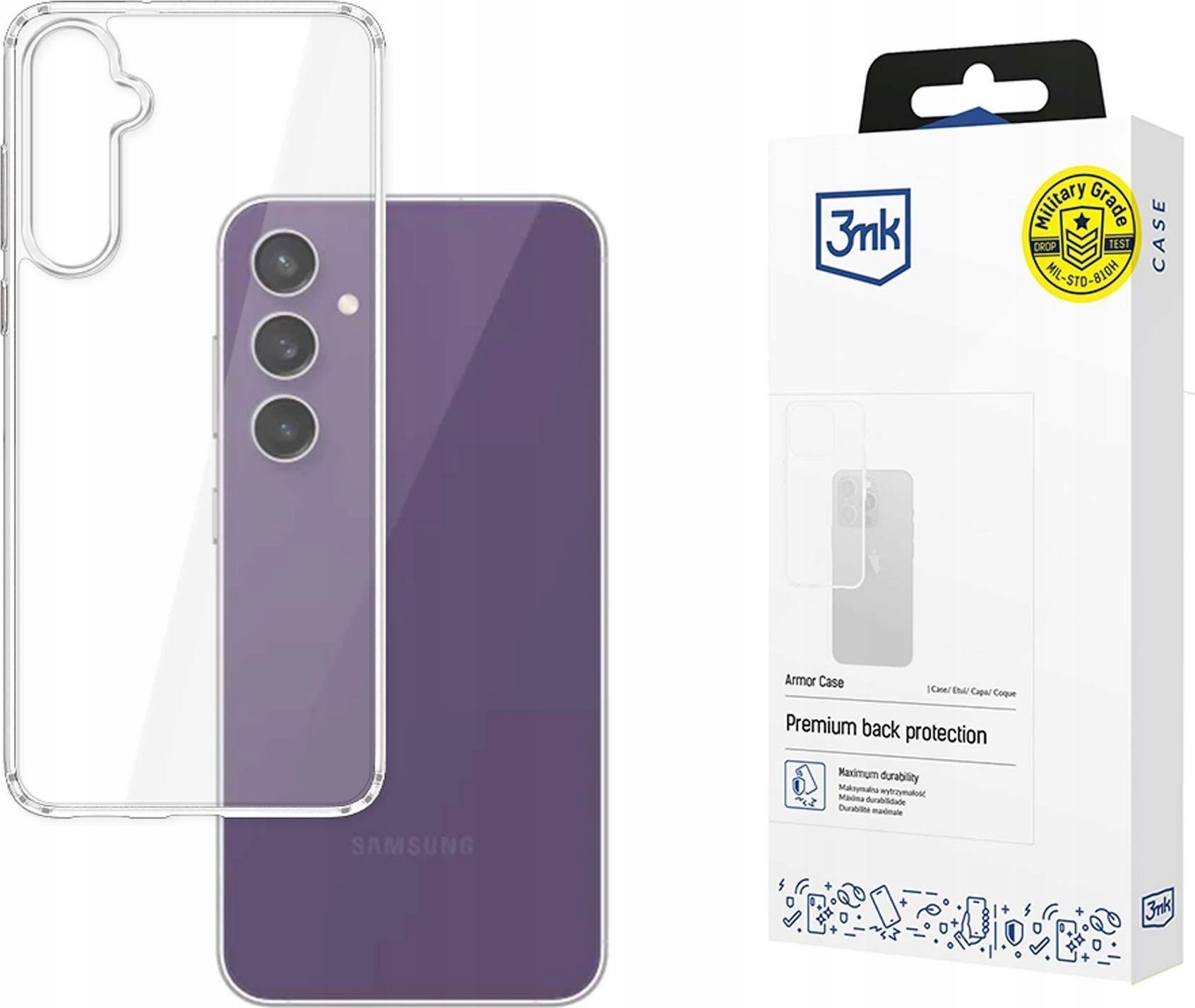 Mbulesë e fortë 3MK Armor Case për Samsung S24 FE, HighGrip, transparente