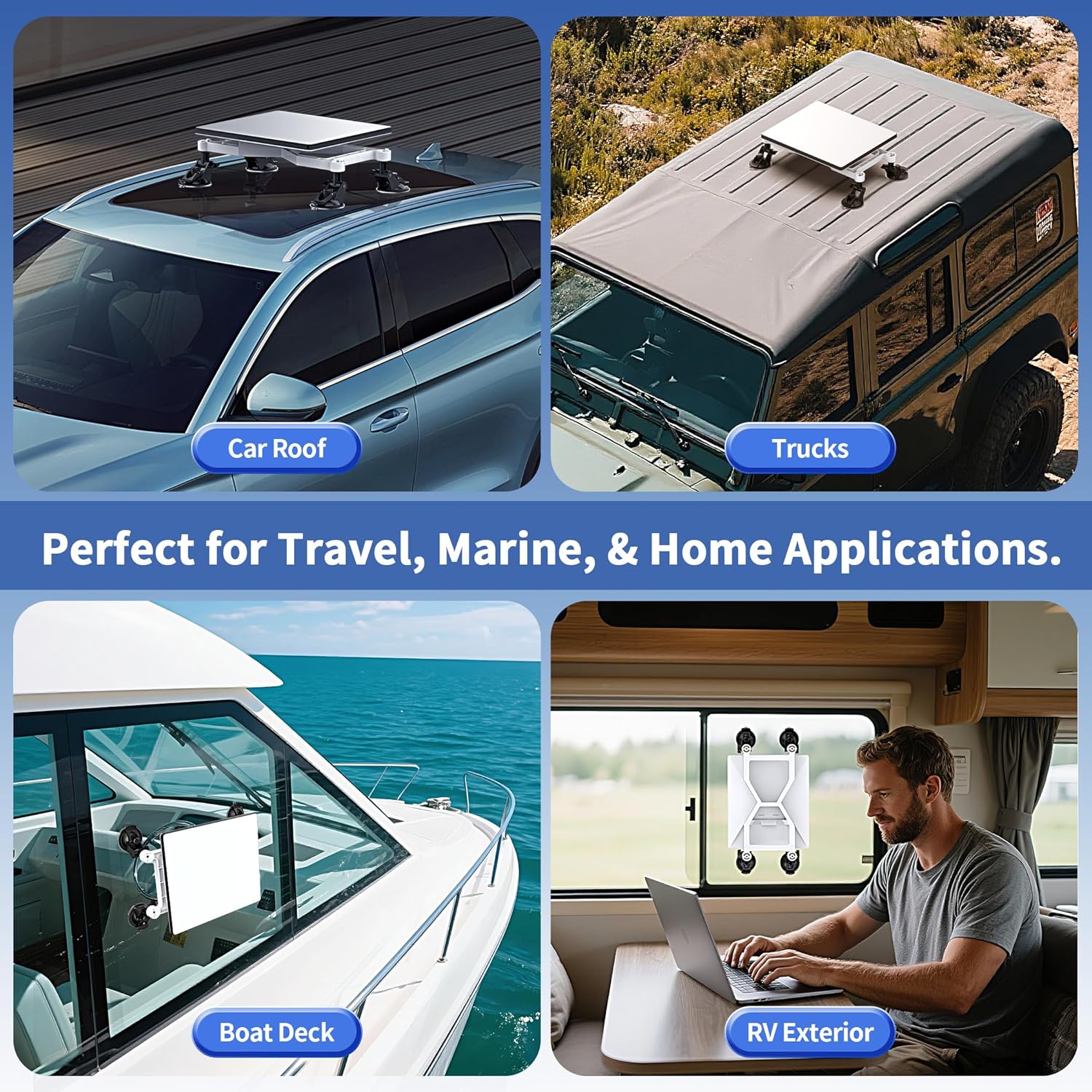Mbajtës me vakum për makinë Hugener Starlink Mini, 4 vida, i bardhë