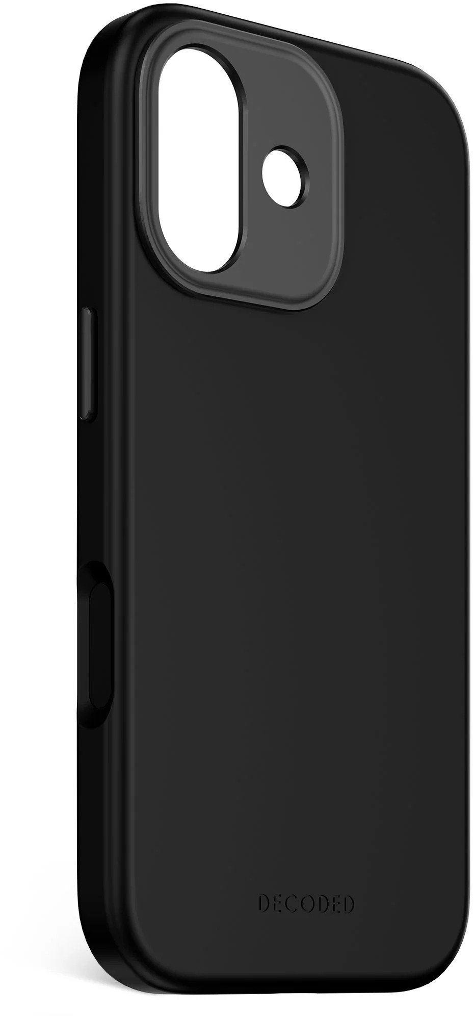 Mbulesë silikoni Decoded për iPhone 17, anti mikrobiale, MagSafe, e zezë Phantom