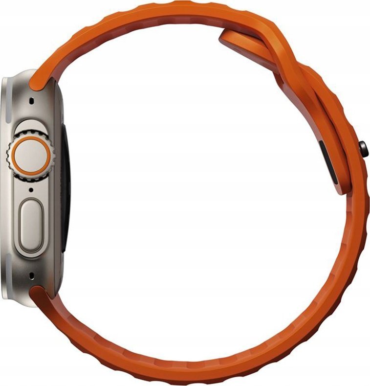Rrip sportiv për Apple Watch, 46mm 49mm, silikon, portokalli