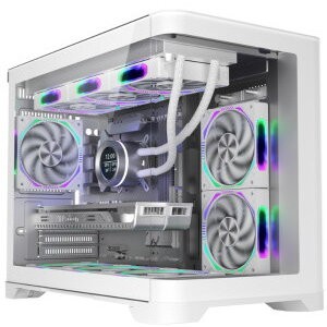 Kuti gaming 1st Player UV6, Micro ATX, xham i temperuar, e bardhë