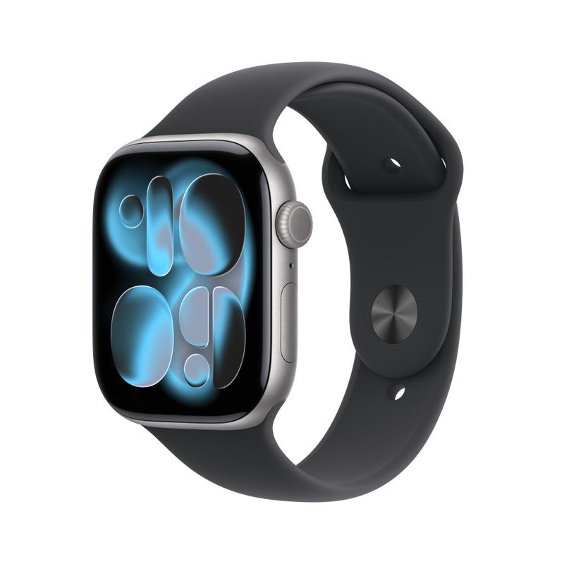 Apple Watch Series 11 GPS 42mm Space Grey Aluminium Case with Black Sport Band, M/L