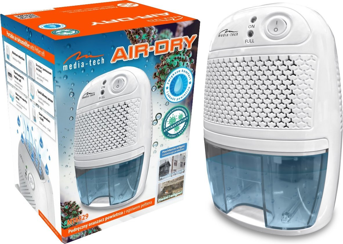 Ndezlagështues Media-Tech Handy Air MT6529, 800ml, për ambiente deri 20m², i bardhë