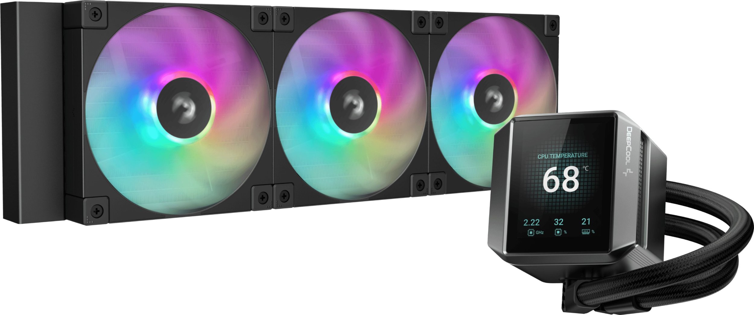 Ftohës AIO CPU DeepCool Mystique 360, 360mm, ARGB, ekran LCD, i zi