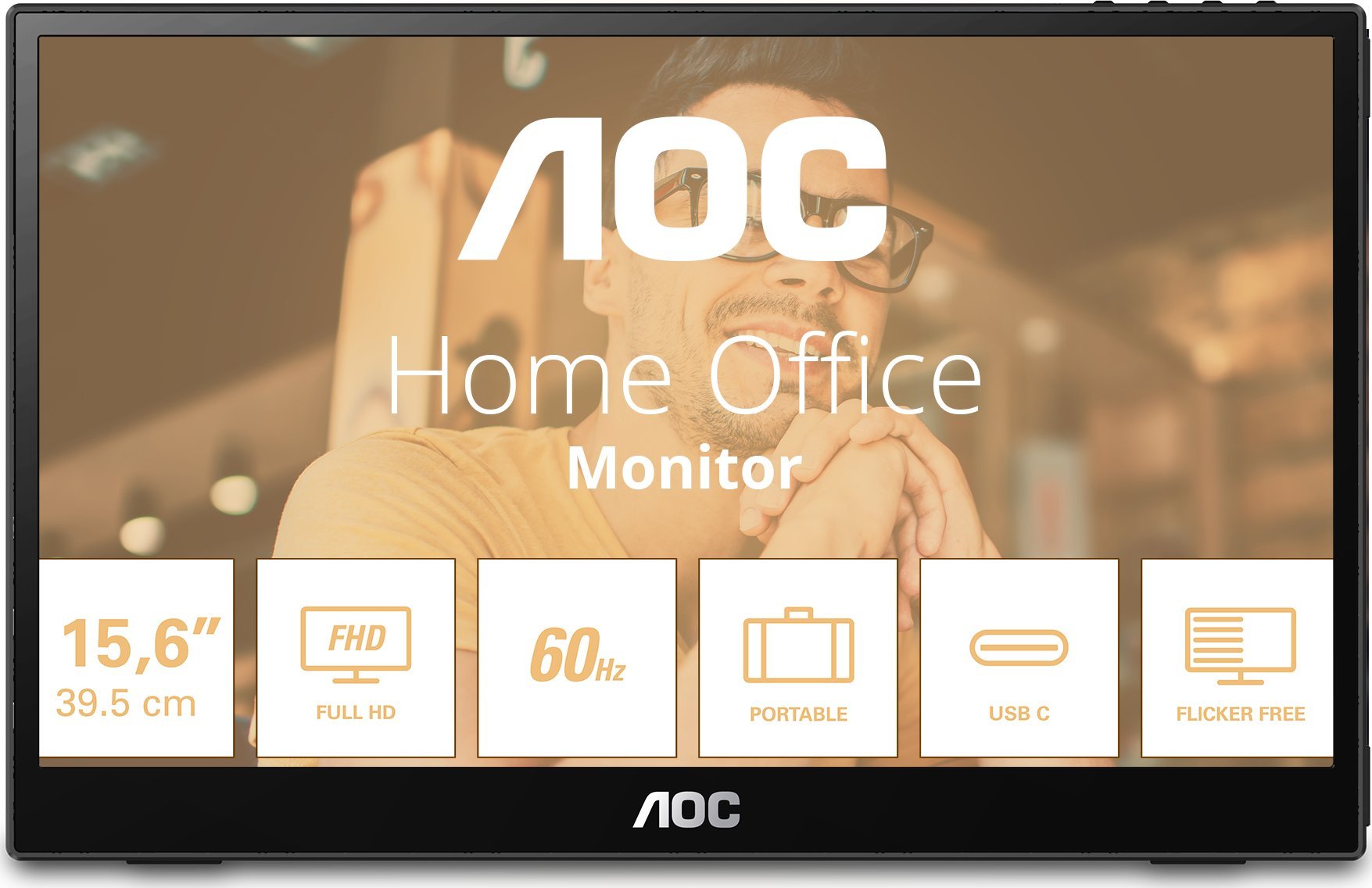 Monitor portativ AOC 16T3EA, 15.6", Full HD, USB C, i zi