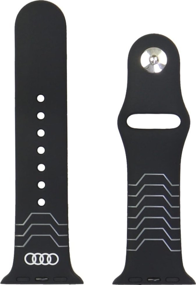 Rrip dore Audi Geometric Pattern Silicone për Apple Watch 4 5 6 7 8 9 10 SE, 40 41 42mm, i zi