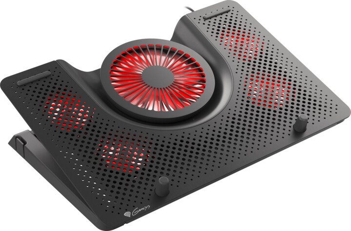 Pad ftohës Genesis Cooling Oxid 550, 1x USB, për laptop 15.6-17.3'', 5 ftohës, LED e kuqe