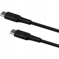 Kabllo USB C në USB C FIXED, 2m, 60W PD, lëkurë silikoni, e zezë