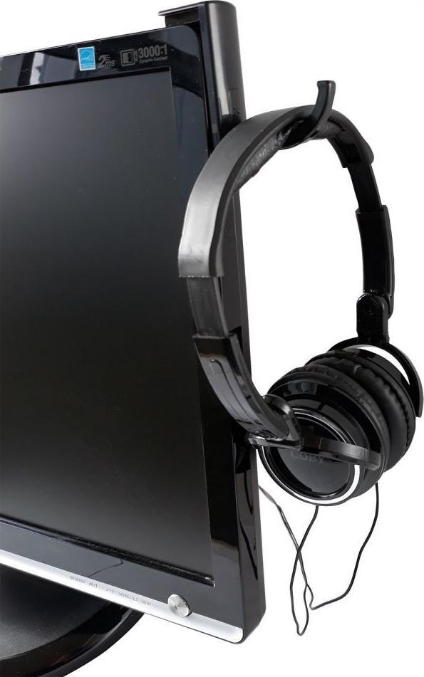 Mbajtëse për kufje Techly, plastike, e zezë