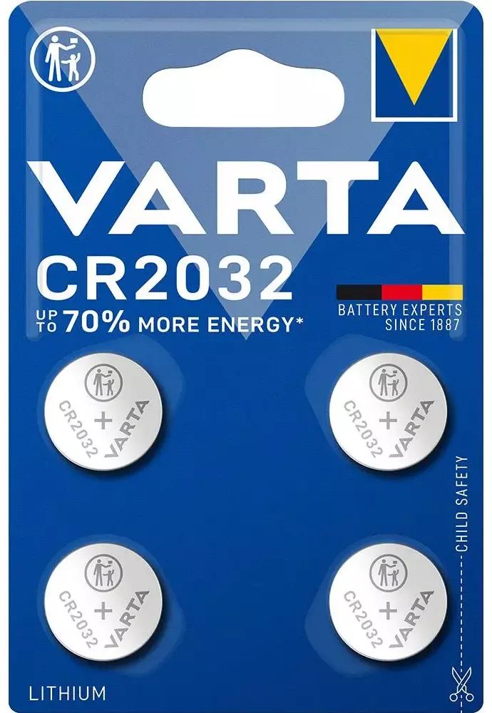 Bateri litium Varta CR2032, set 4 copë, 3V