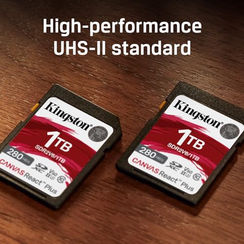 Kartë memorie SD Kingston Canvas React Plus V60, 256GB, UHS-II 280MB/s, gri