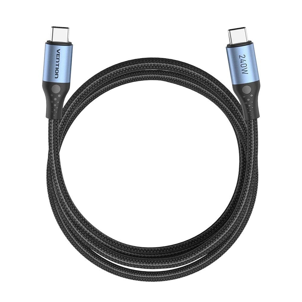 Kabllo Vention USB-C në USB-C, 1.5m, 5A 240W, e zezë