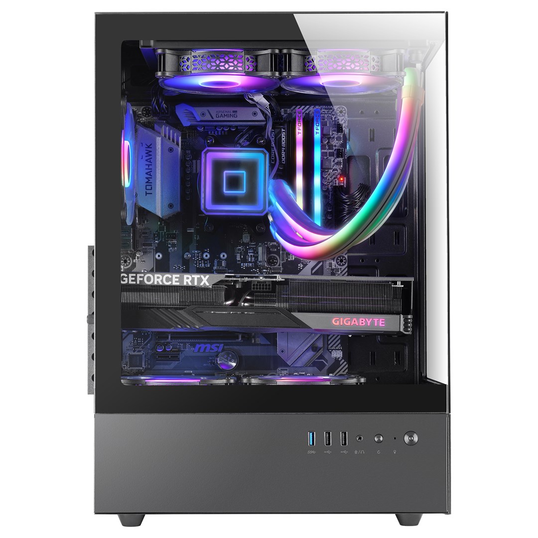 Kuti gaming Mars Gaming MC-XO, ATX Mid-Tower, xham i temperuar, e zezë