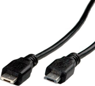 Kabllo USB Roline 11.02.8753, Micro A në Micro B, 1.8m, e zezë