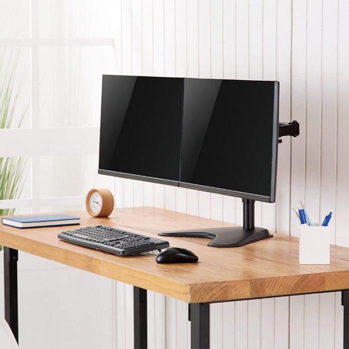 Stendë tavoline për monitorë LogiLink BP0099, për 2 monitorë 13" 32", e zezë