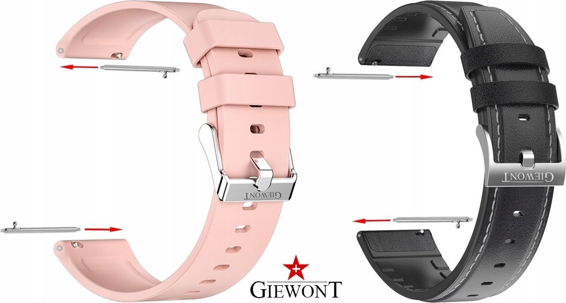 Shufër çeliku për smartwatch Giewont GWT20, 20 mm, inoks, argjend
