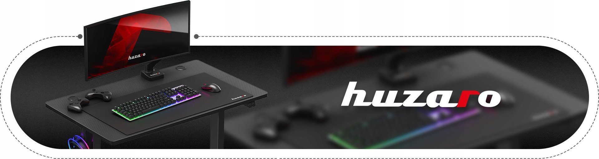 Tavolinë elektrike gaming Huzaro Hero 7.9, 100 x 60 cm, rregullim elektrik i lartësisë, e zezë 2