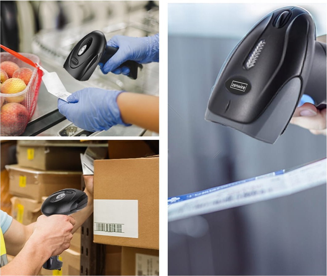 Skaner barkodesh Zenwire J13, lazer 1D, lidhje USB, i zi