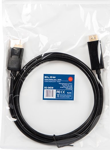 Kabllo DisplayPort në HDMI, 2m, audio video, e zezë
