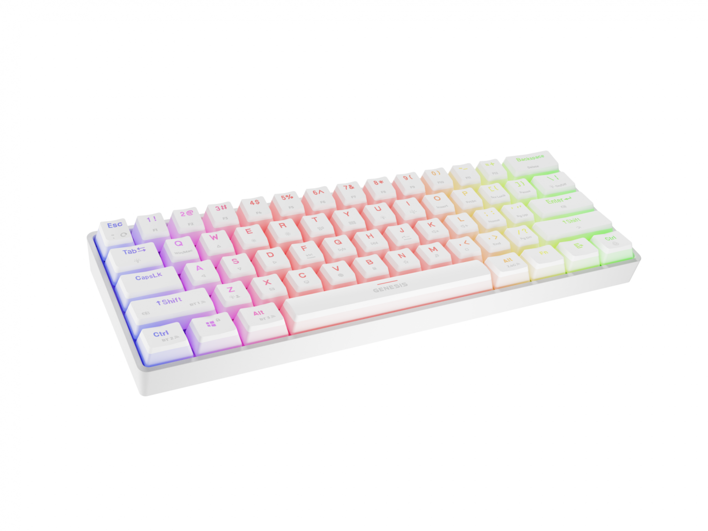 Tastierë mekanike wireless Genesis Thor 660 G2, 60%, Bluetooth, RGB, e bardhë
