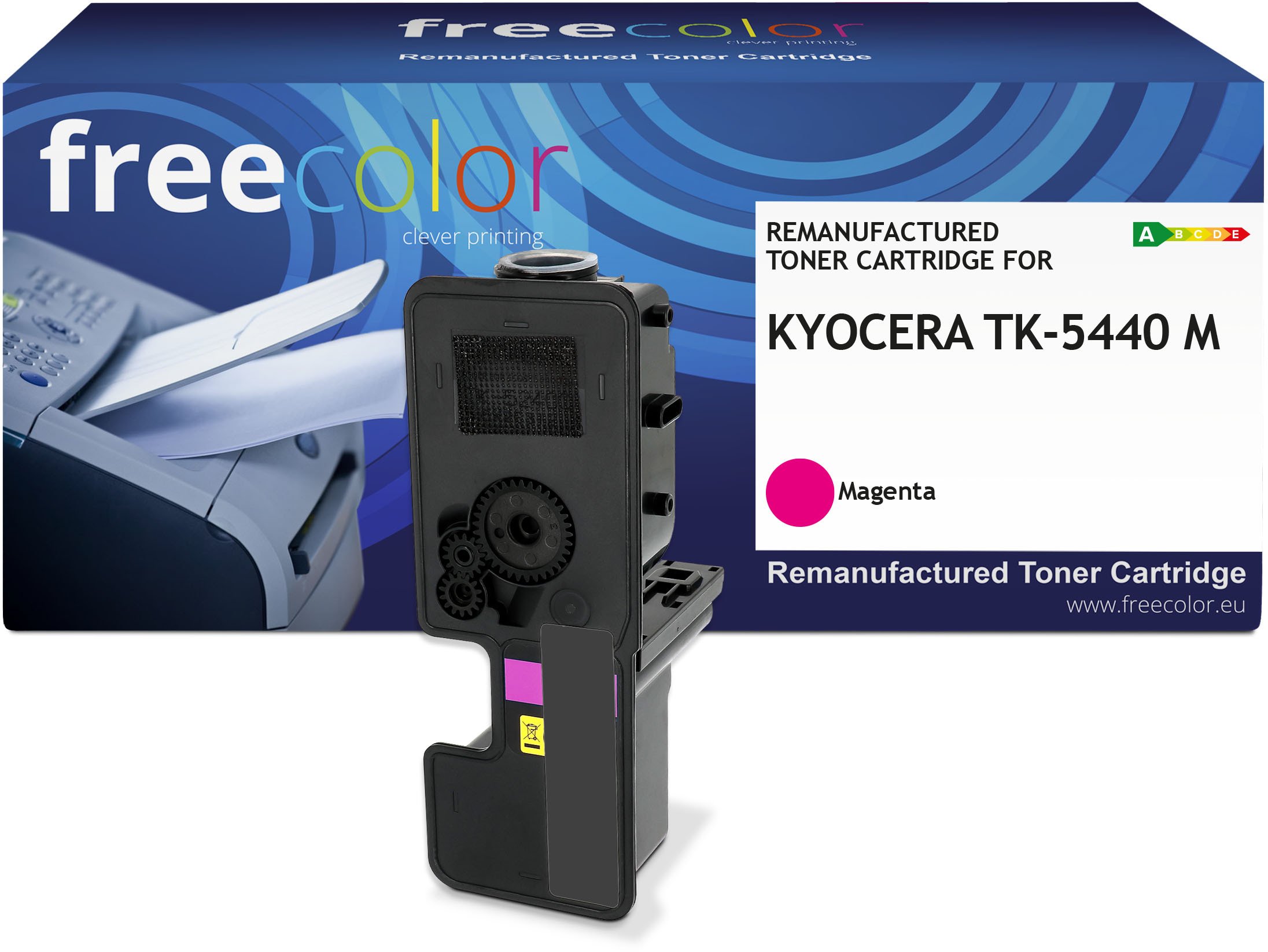 Toneri Freecolor Kyocera TK-5440K, magenta, me çip, 2400 faqe