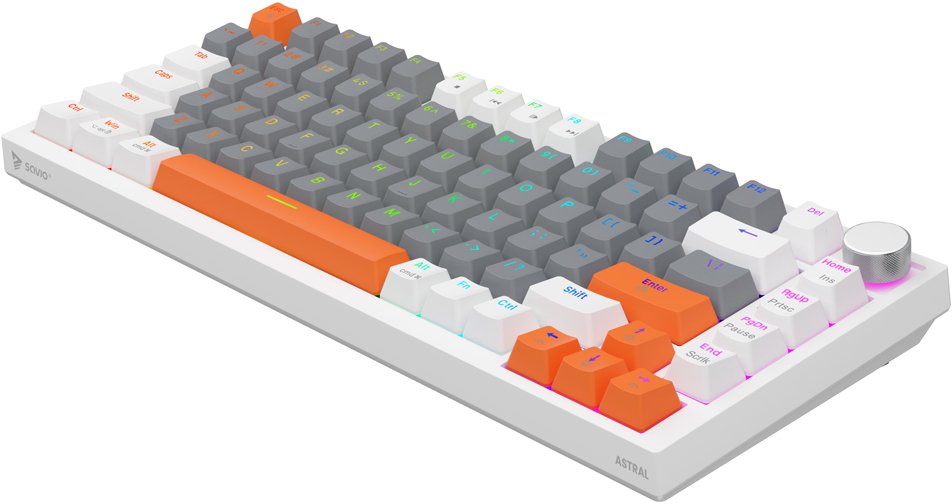 Tastierë gaming Savio Astral White Jade, USB, ndriçim 3 ngjyra, e bardhë