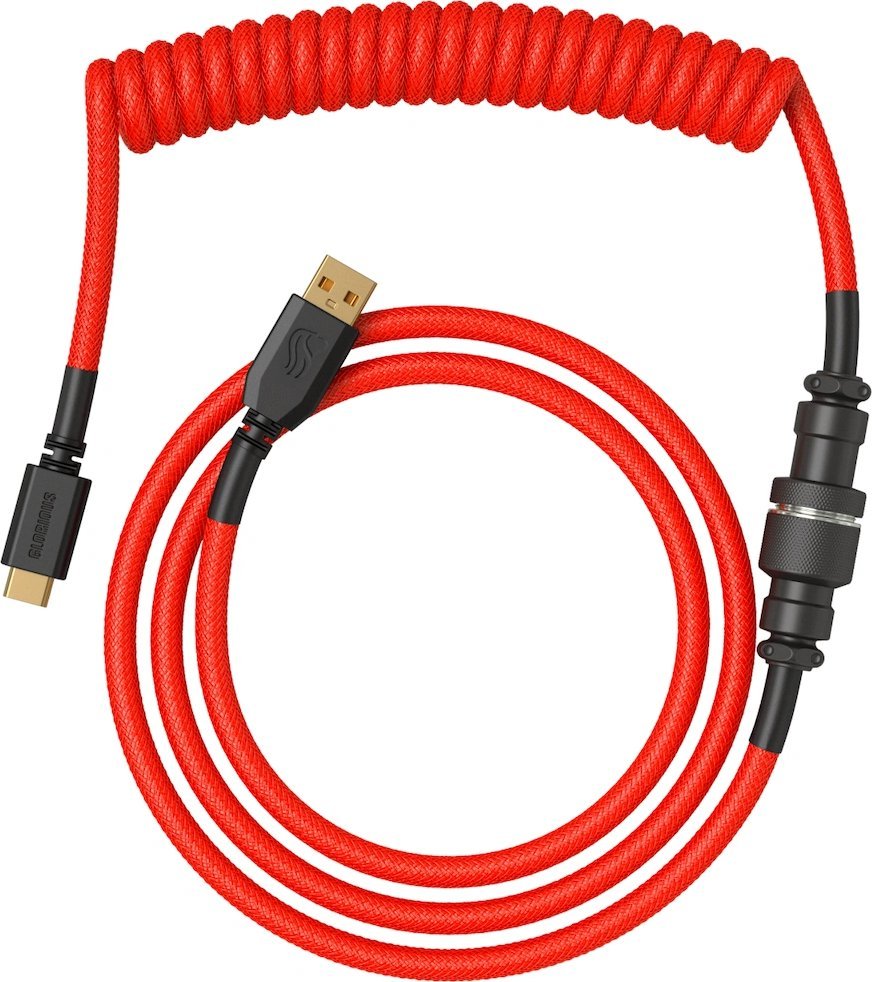 Kabllo tastiere Glorious Coiled USB C Artisan, e thurur, Crimson Red