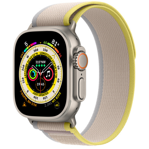 [OUTLET] Apple Watch Ultra Cellular 49mm, Titanium Case me Yellow/Beige Trail Loop, M/L