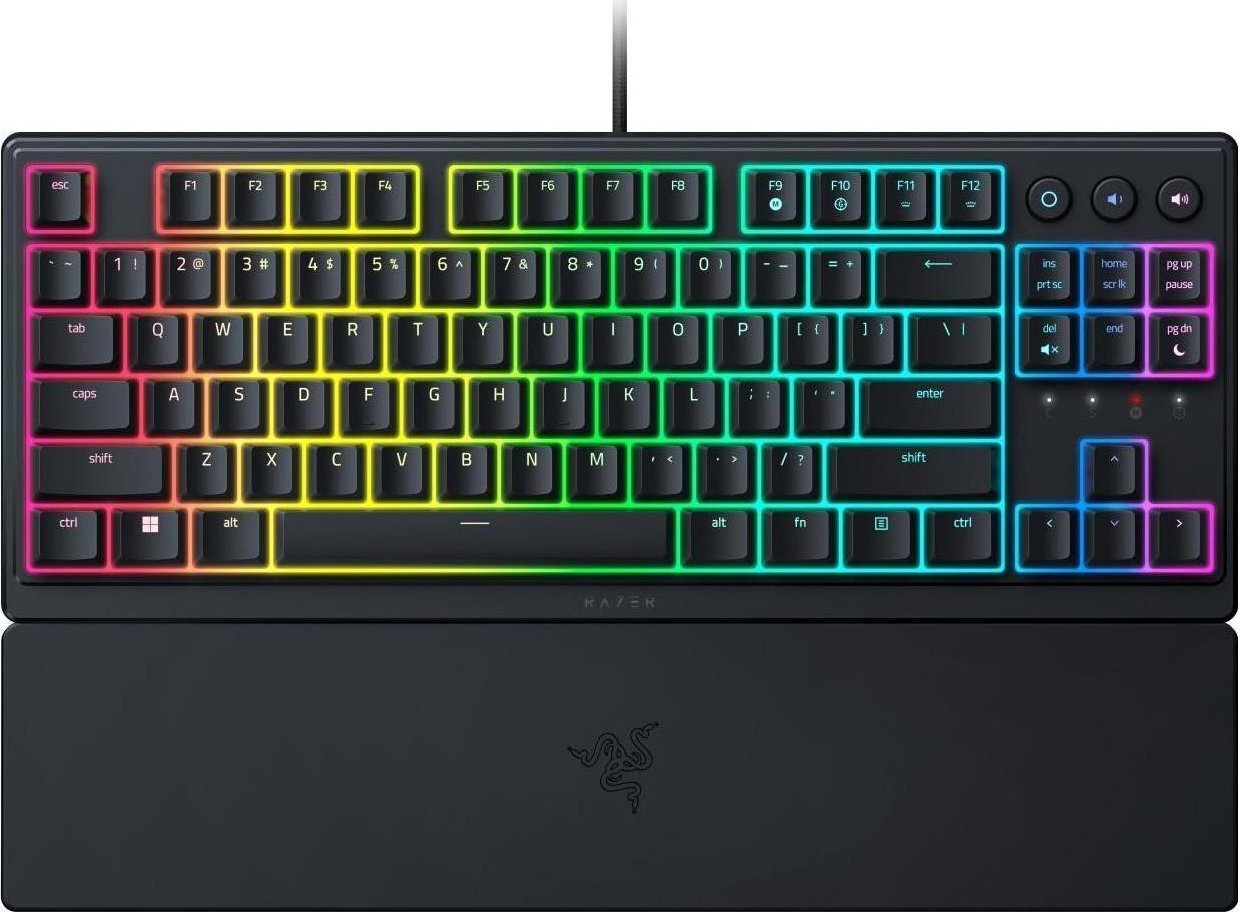 Tastierë gaming Razer Ornata V3 TKL, me kabllo, ndriçim RGB, e zezë