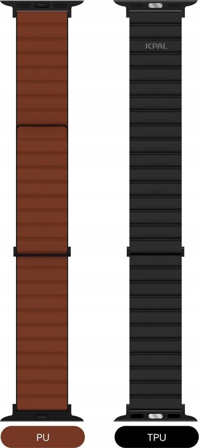 Rrip JCPal FlexDuo për Apple Watch 38/40/41mm, magnetik, TPU PU, i zi kafe